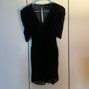 ASOS black mini dress with sheer sleeves and back, size US2/XS